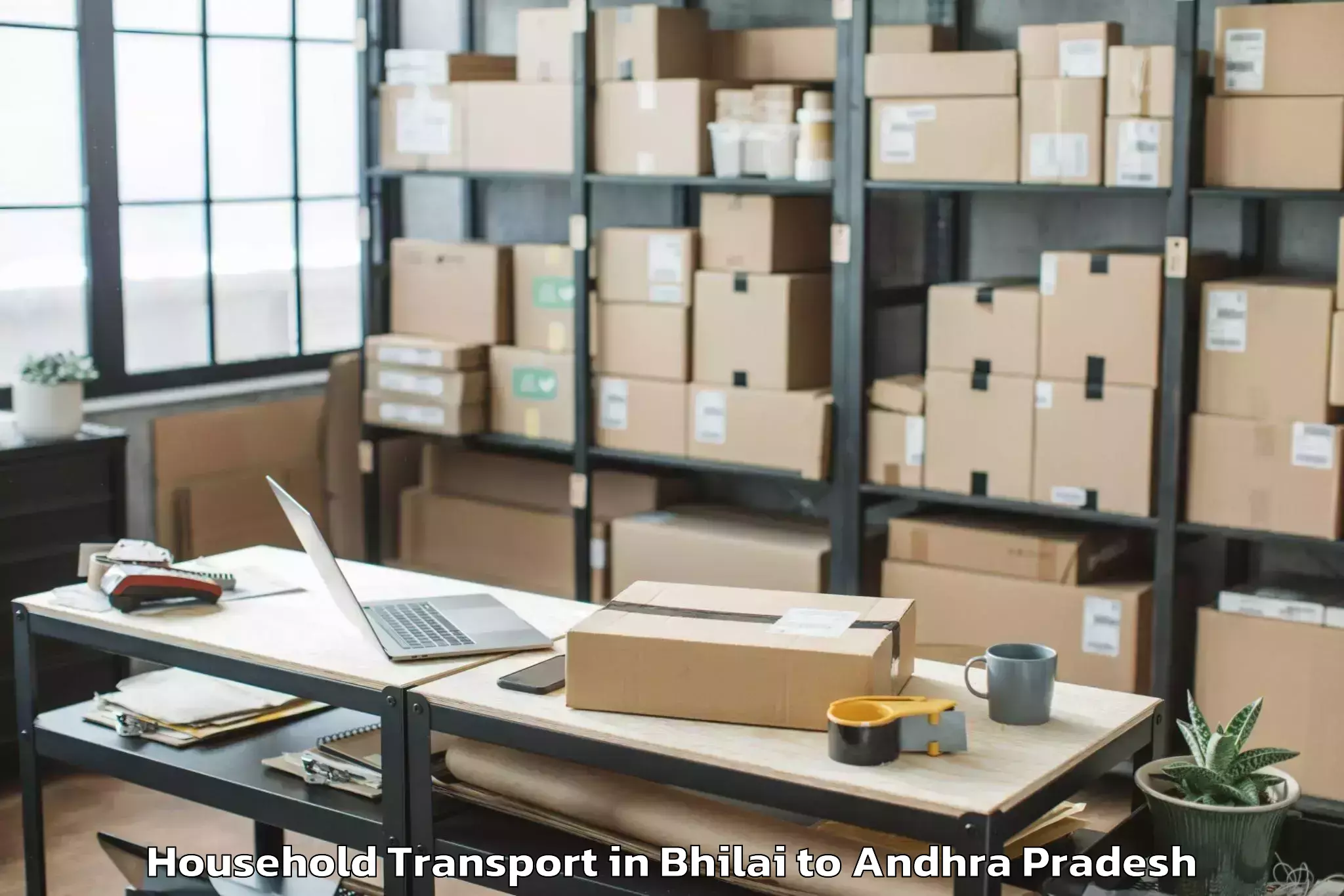 Reliable Bhilai to Munagapaka Household Transport